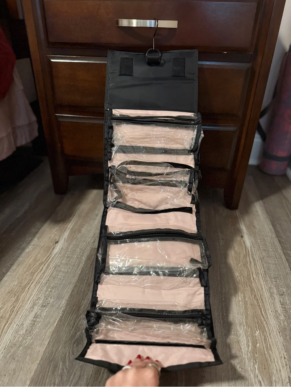 Mary Kay Black Satin Foldable Cosmetic Pouch